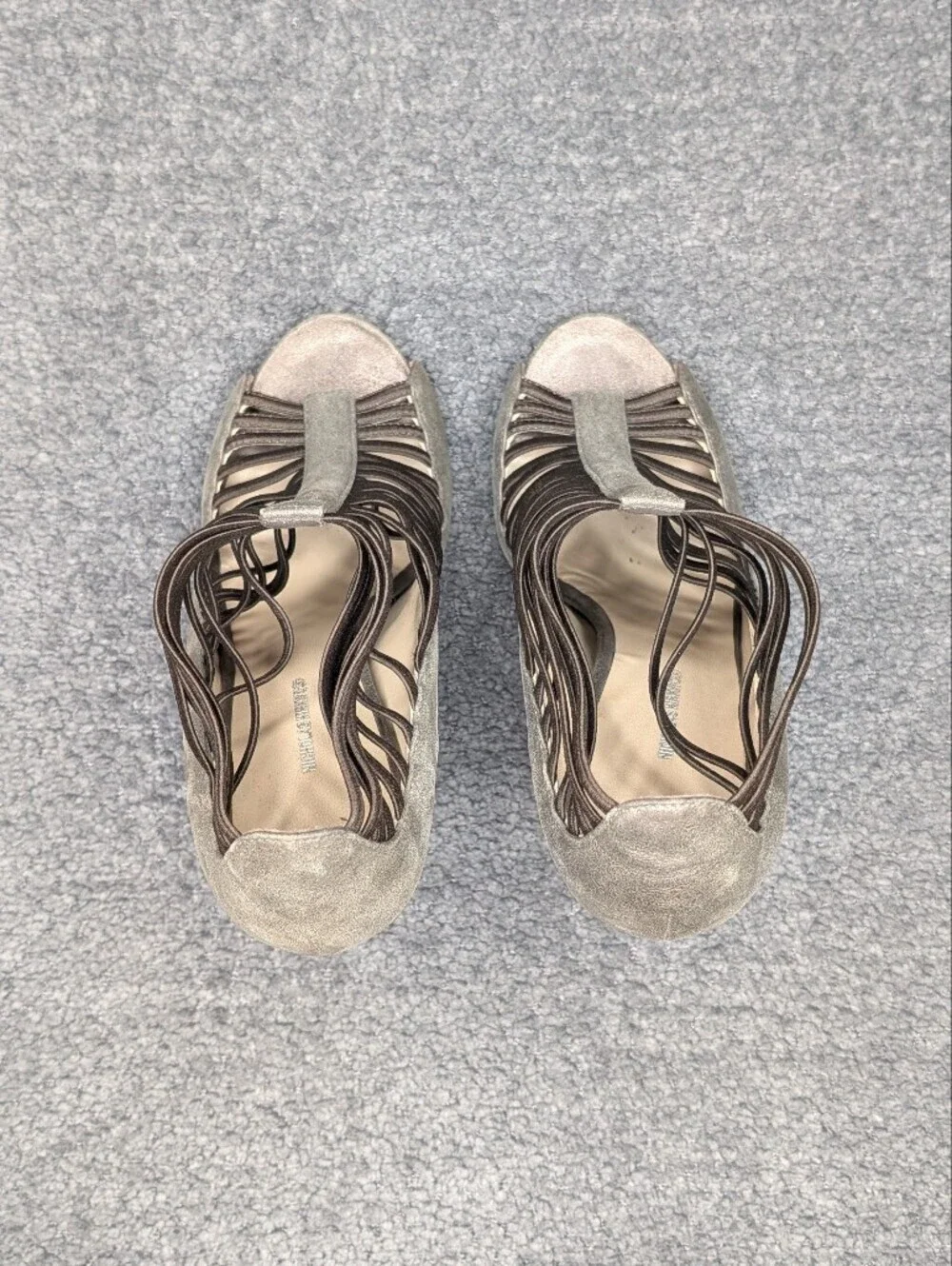 Nicholas Kirkwood Peep Toe Cage Pumps Bronze Women's 7.5